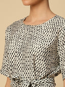 CRUSHED VISCOSE BELTED TOP & PULL ON CROPPED TROUSER CO-ORD SET