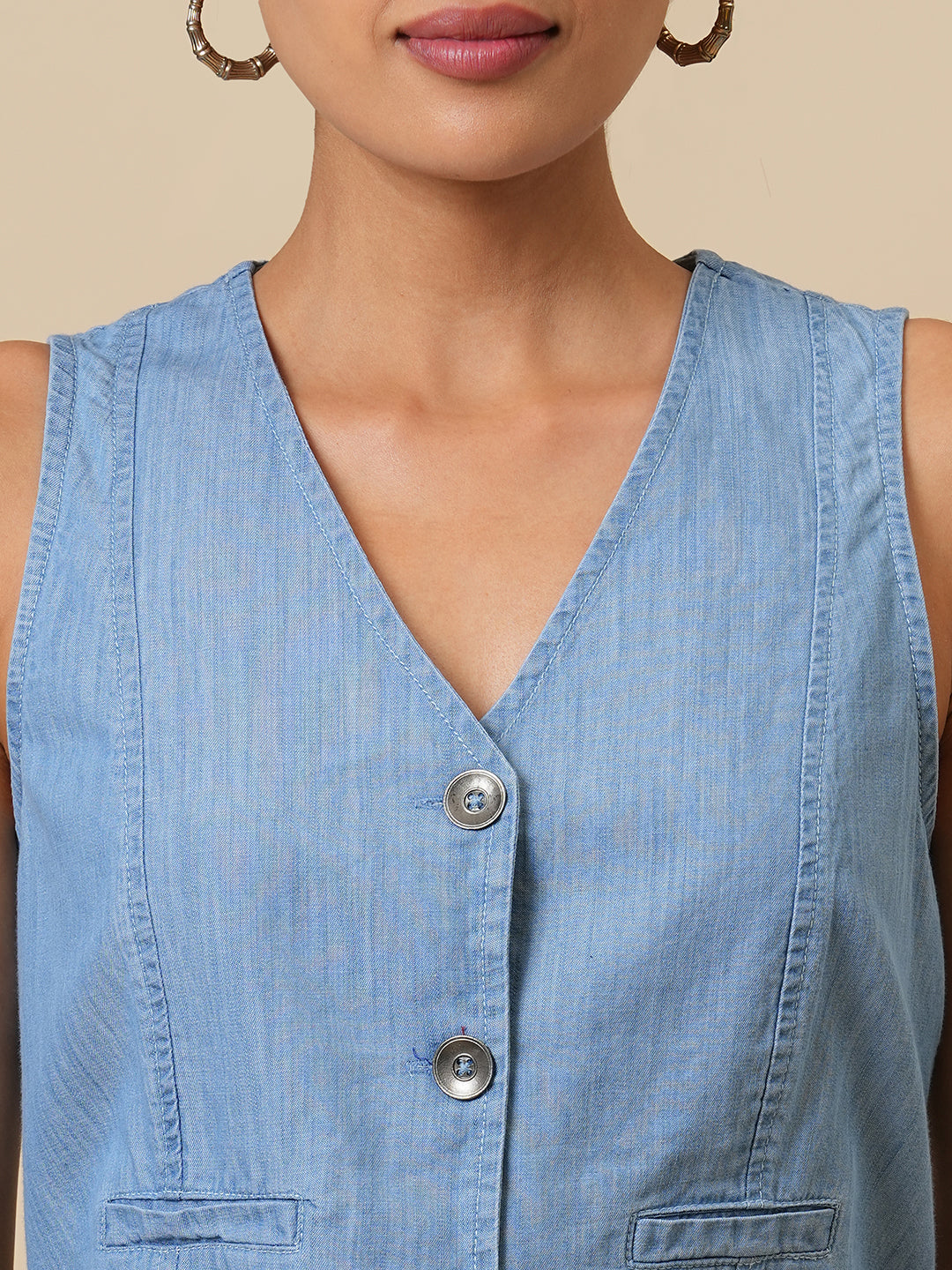 ICE WASH DENIM WAISTCOAT