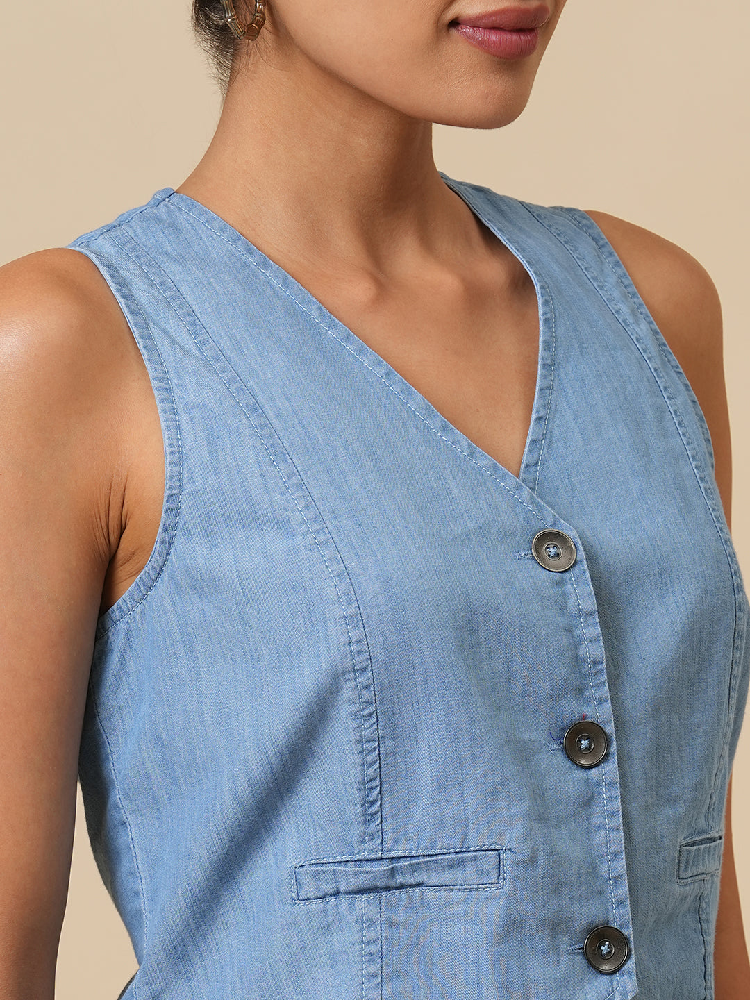 ICE WASH DENIM WAISTCOAT