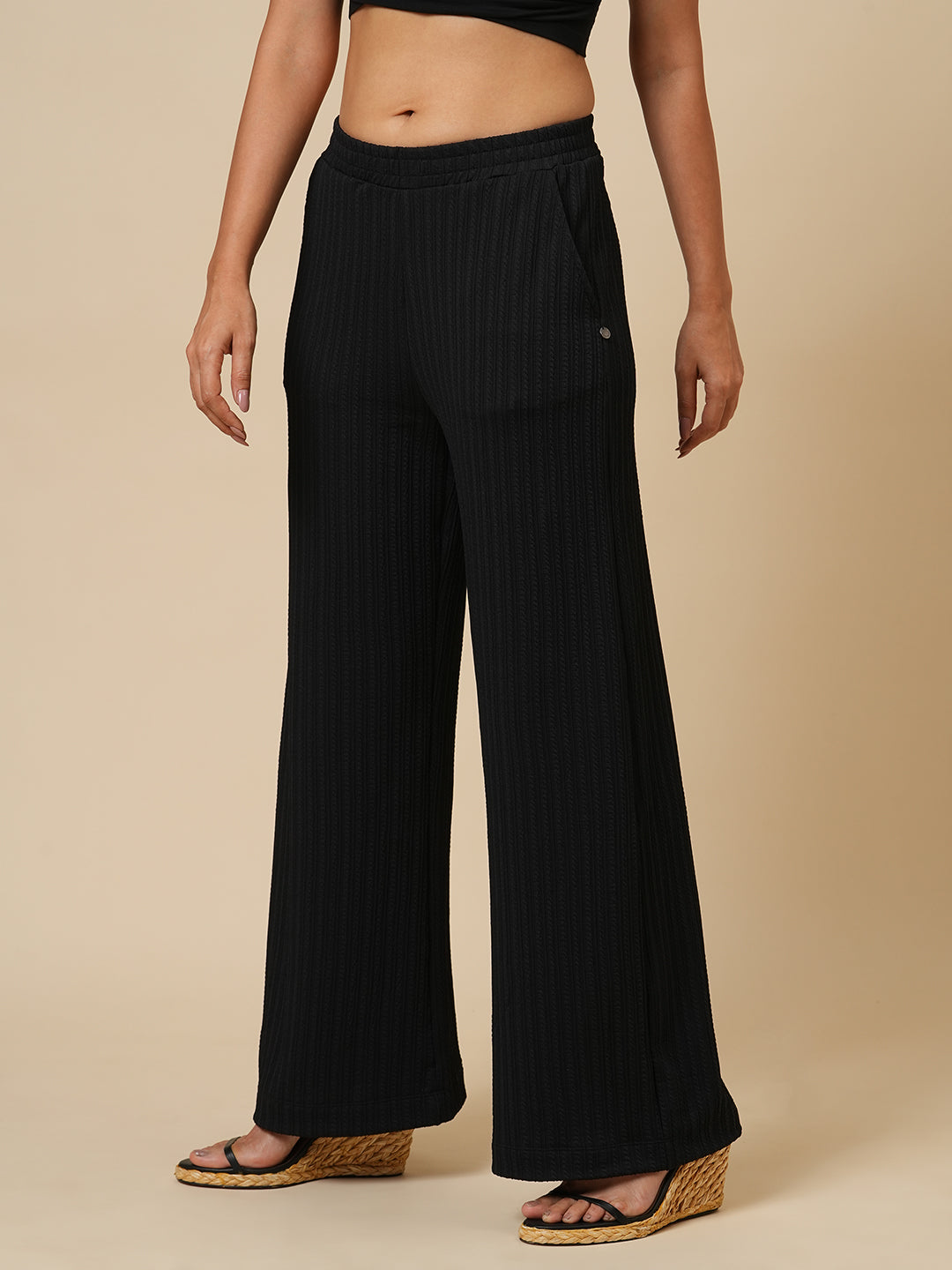 TEXTURED KNIT SLIP-ON LOUNGE PANTS