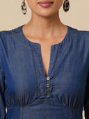 COTTON TENCEL LIGHT WEIGHT DENIM BASQUE DRESS