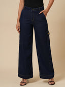 MID RISE FLARED CARGO JEANS