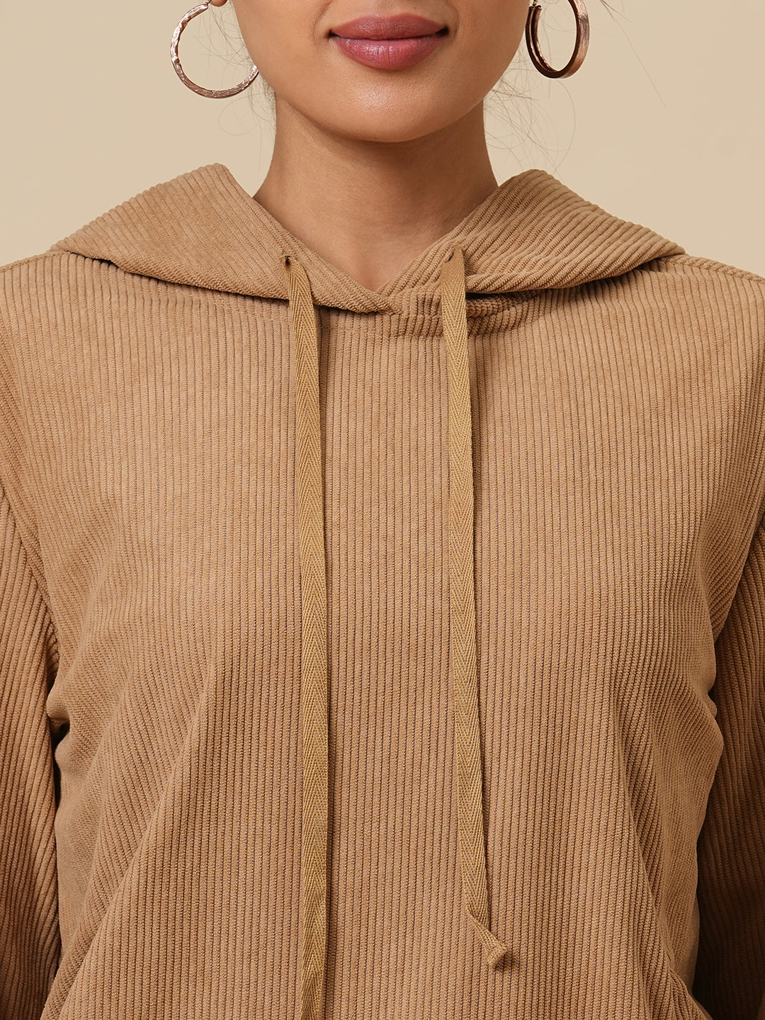 CORDUROY SWEATSHIRT W/ HOODIE