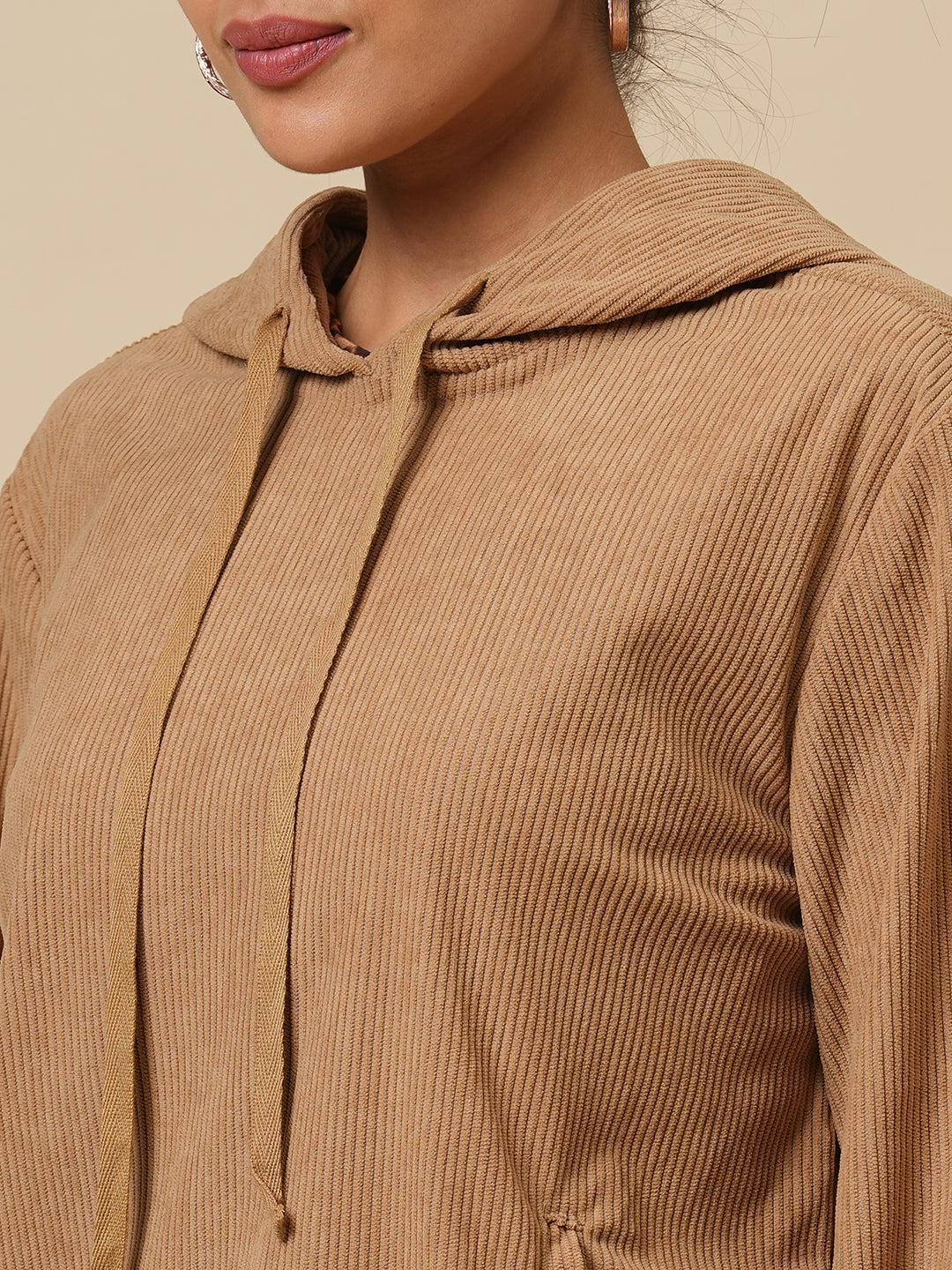 CORDUROY SWEATSHIRT W/ HOODIE