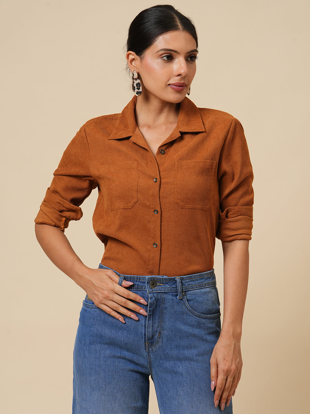 CORDUROY PATCH POCKET SHIRT