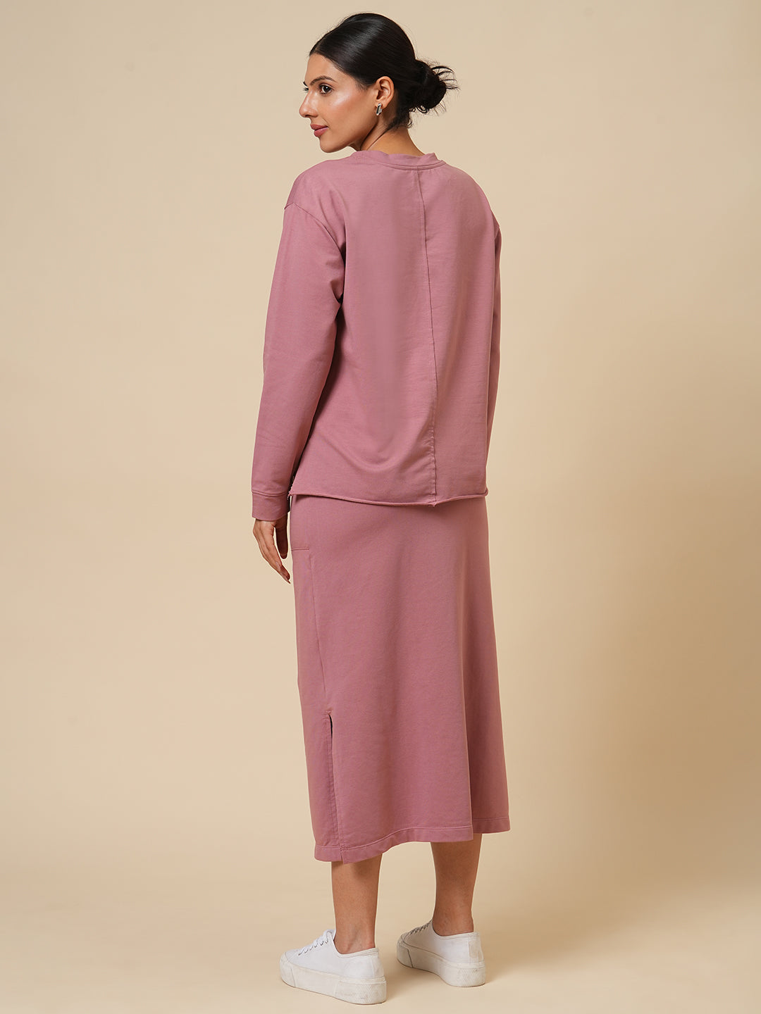 FRENCH TERRY SWEATSHIRT & PENCIL SKIRT CO-ORD SET