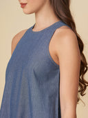 STRIPED DENIM A-LINE DRESS
