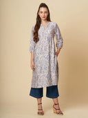 CRUSHED VISCOSE LONGLINE TUNIC & CROPPED DENIM PJ SET