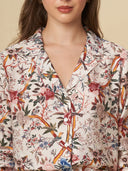 LAPEL COLLAR CRUSHED VISCOSE SHIRT