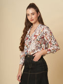 LAPEL COLLAR CRUSHED VISCOSE SHIRT