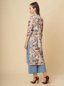 CRUSHED VISCOSE LONGLINE TUNIC & CROPPED DENIM PJ SET
