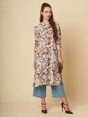 CRUSHED VISCOSE LONGLINE TUNIC & CROPPED DENIM PJ SET