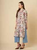 CRUSHED VISCOSE LONGLINE TUNIC & CROPPED DENIM PJ SET