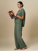 DOUBLE FABRIC CRINKLE LOUNGE SET