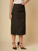 PINSTRIPE BUTTON DOWN SKIRT
