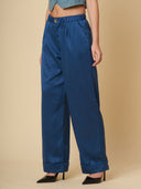SATIN ELASTICATED CUFFED PANTS