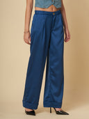 SATIN ELASTICATED CUFFED PANTS