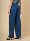 SATIN ELASTICATED CUFFED PANTS