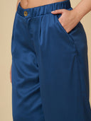 SATIN ELASTICATED CUFFED PANTS
