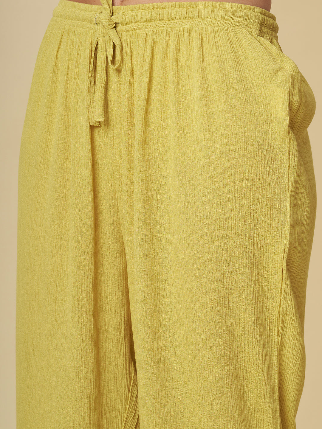 CRINKLE RAYON EMBROIDERED KURTA SET