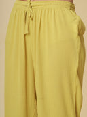CRINKLE RAYON EMBROIDERED KURTA SET