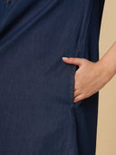 DENIM POP-OVER SHIFT DRESS