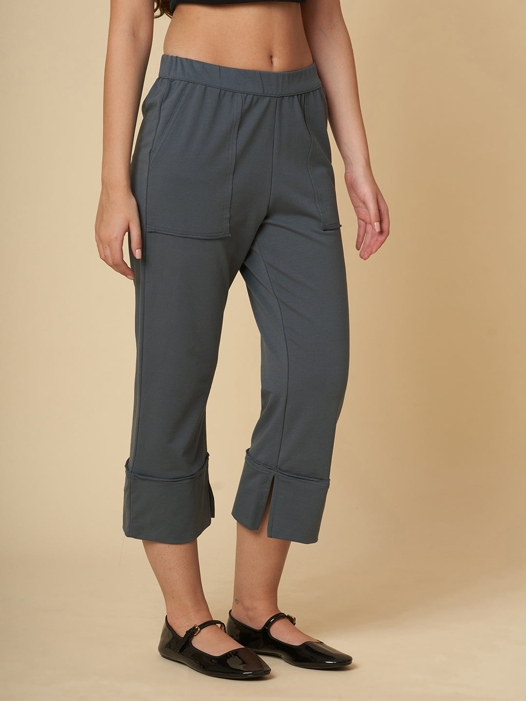 FRENCH TERRY PULL ON CUFFED PANTS
