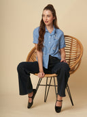EMBRIODERED COTTON STRIPED SHIRT