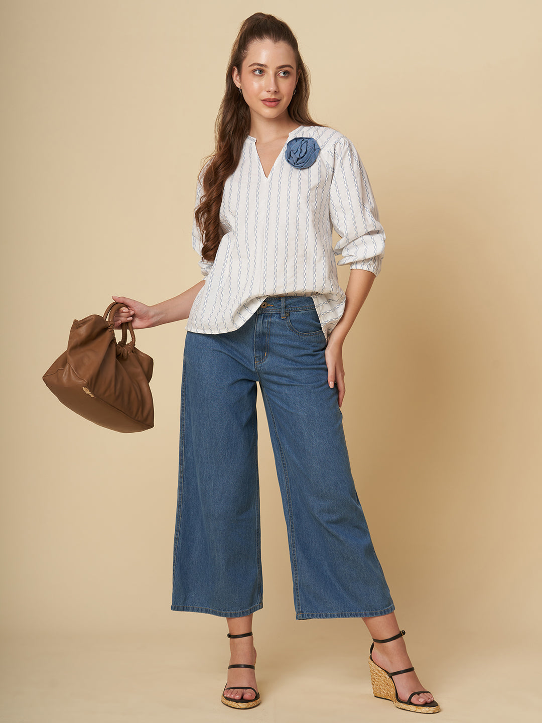 COTTON JACQUARD RAGLAN TOP