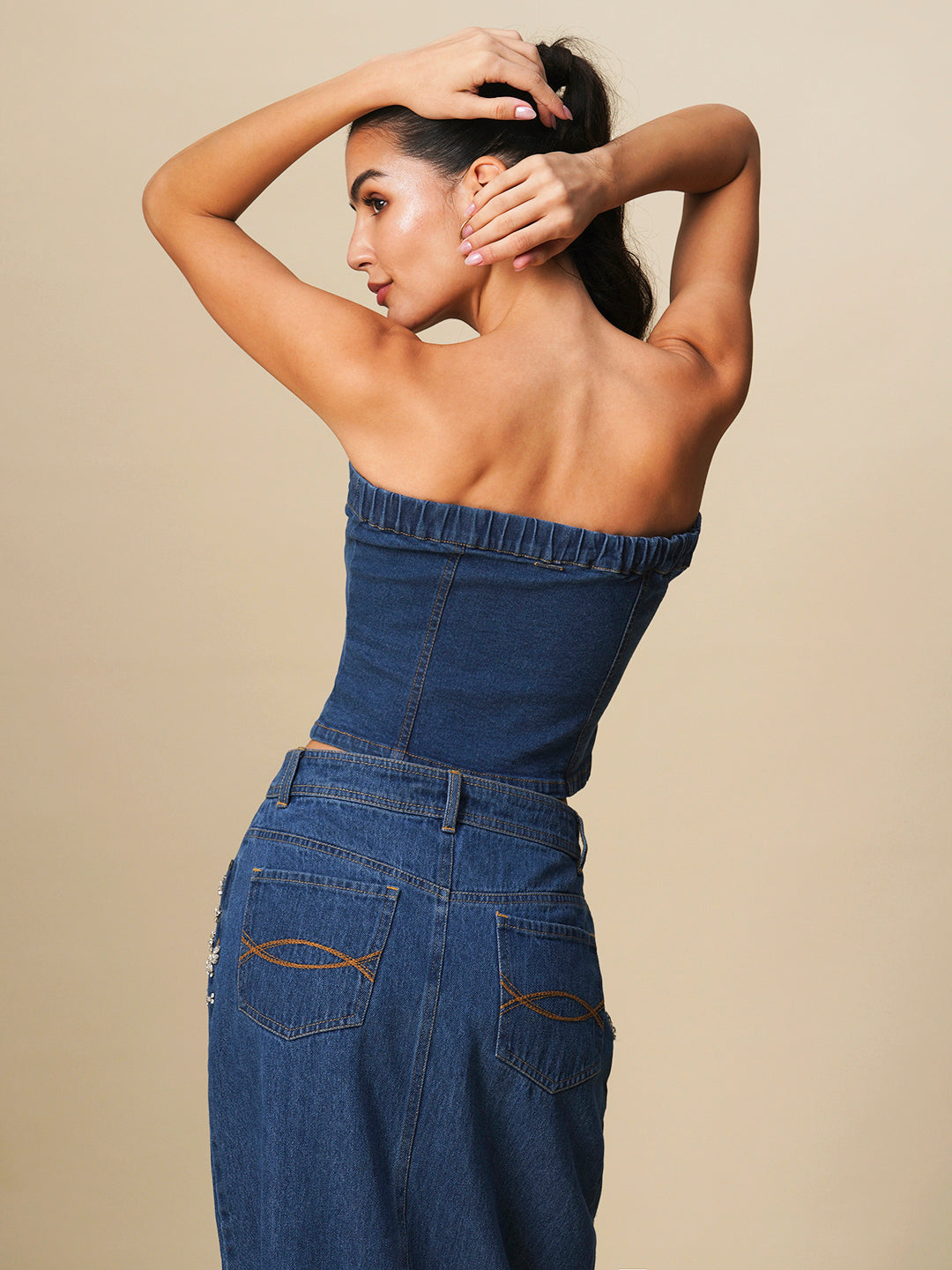 DENIM BUTTON DOWN CORSET