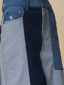 DENIM PATCHWORK STRAIGHT SKIRT