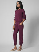Relaxed lycra jersey overstitched lounge set