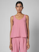 V NECK VISCOSE BLEND TANK TOP