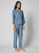 CLASSIC LAPEL CHAMBRAY PJ SET