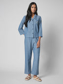 CLASSIC LAPEL CHAMBRAY PJ SET