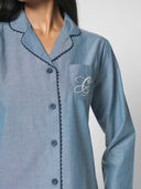 CLASSIC LAPEL CHAMBRAY PJ SET
