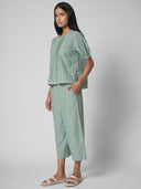 PLEATED YOKE COTTON CROPPED PJ SET