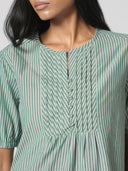 PLEATED YOKE COTTON CROPPED PJ SET