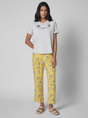 PRINTED RAYON AND KNIT TEE PJ SET