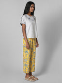 PRINTED RAYON AND KNIT TEE PJ SET