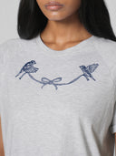 PRINTED RAYON AND KNIT TEE PJ SET