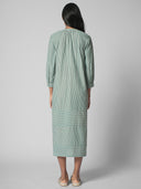STRIPE POPOVER COTTON MAXI DRESS