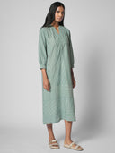 STRIPE POPOVER COTTON MAXI DRESS