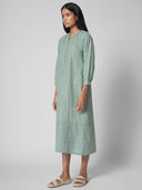 STRIPE POPOVER COTTON MAXI DRESS