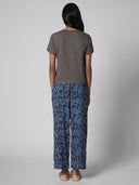 CREW NECK KNIT TEE AND PRINTED RAYON PULL ON PJ SET