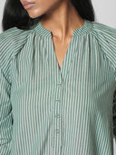 STRIPE POPOVER COTTON MAXI DRESS