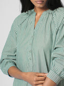 STRIPE POPOVER COTTON MAXI DRESS