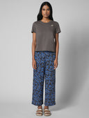 CREW NECK KNIT TEE AND PRINTED RAYON PULL ON PJ SET