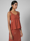 EMBROIDERED VISCOSE BLEND BABYDOLL TUNIC