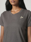 CREW NECK KNIT TEE AND PRINTED RAYON PULL ON PJ SET